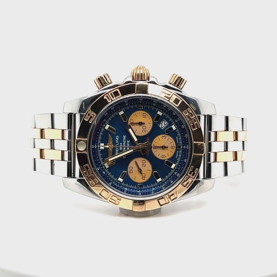 Pre-Owned Stainless Steel and 18ct Yellow Gold Bi-Colour Chronometer Breitling Watch (Gents)
