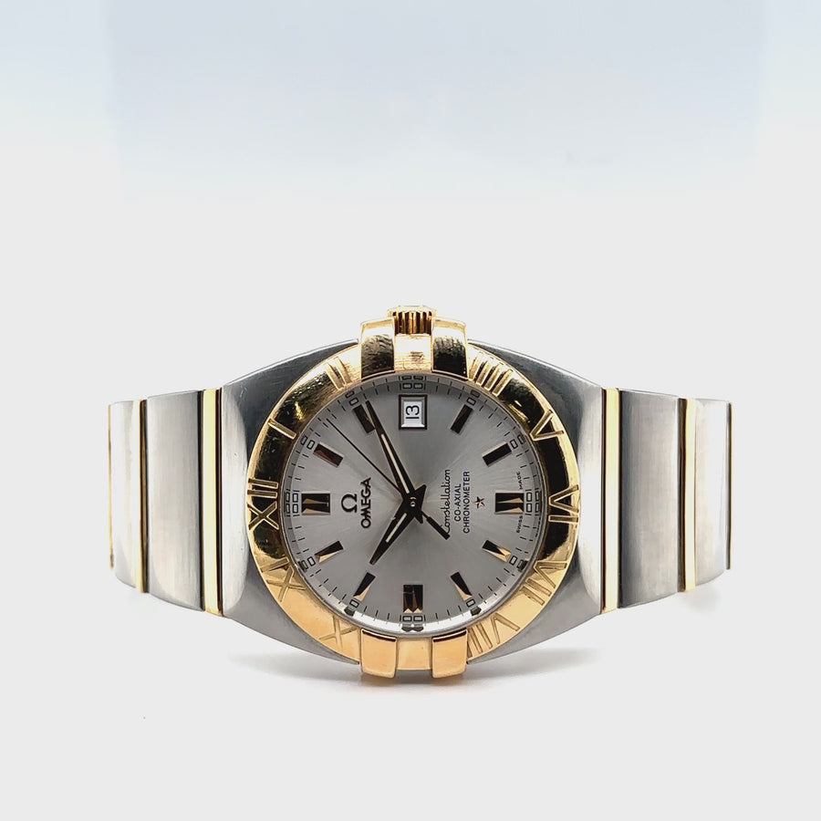 Pre-Owned Stainless Steel and 18ct Yellow Gold Bi-Colour Constellation Omega Watch (Gents)