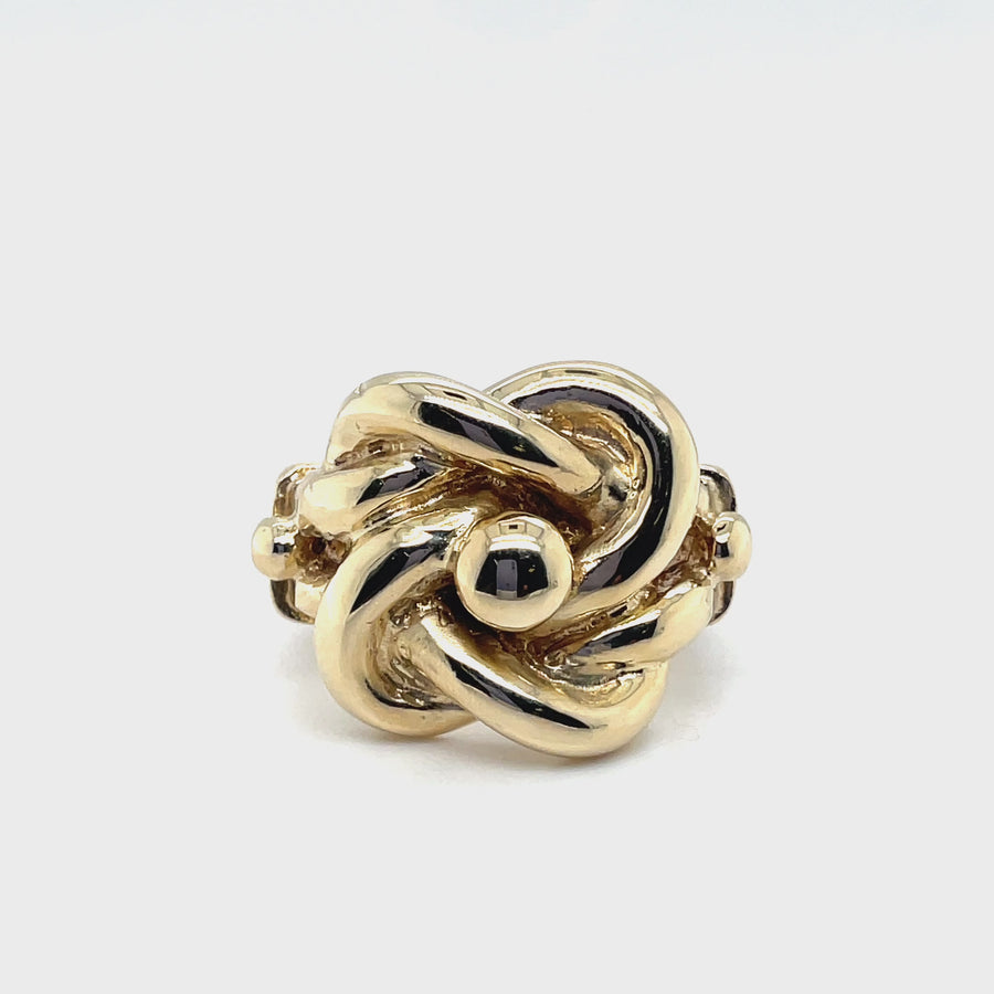 9ct Yellow Gold Knot Ring - Size Y 1/2