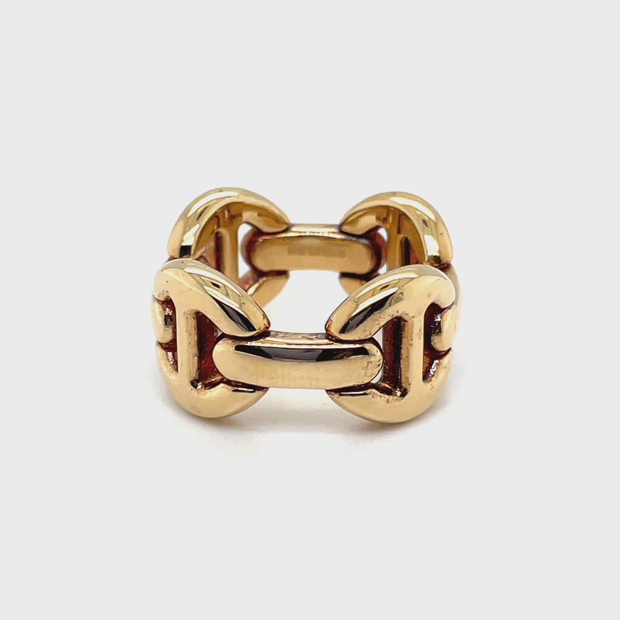 18ct Yellow Gold Hoorsenbuhs Quad Link Ring - Size R