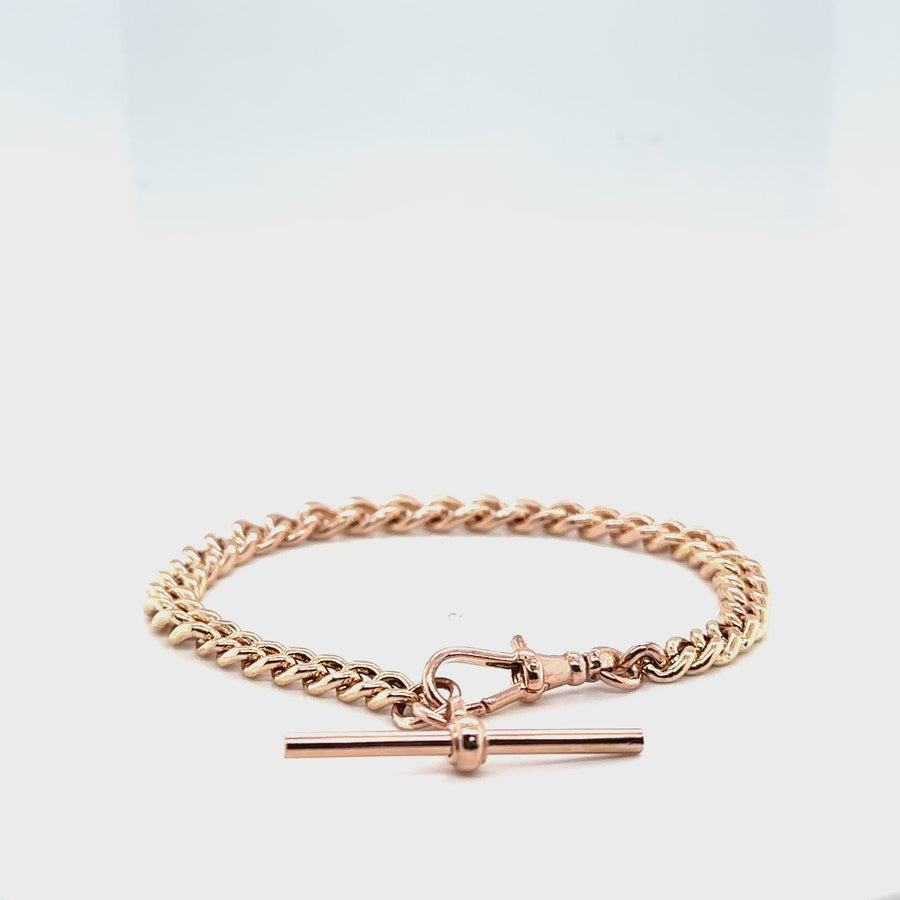 9ct Rose Gold Albert Bracelet
