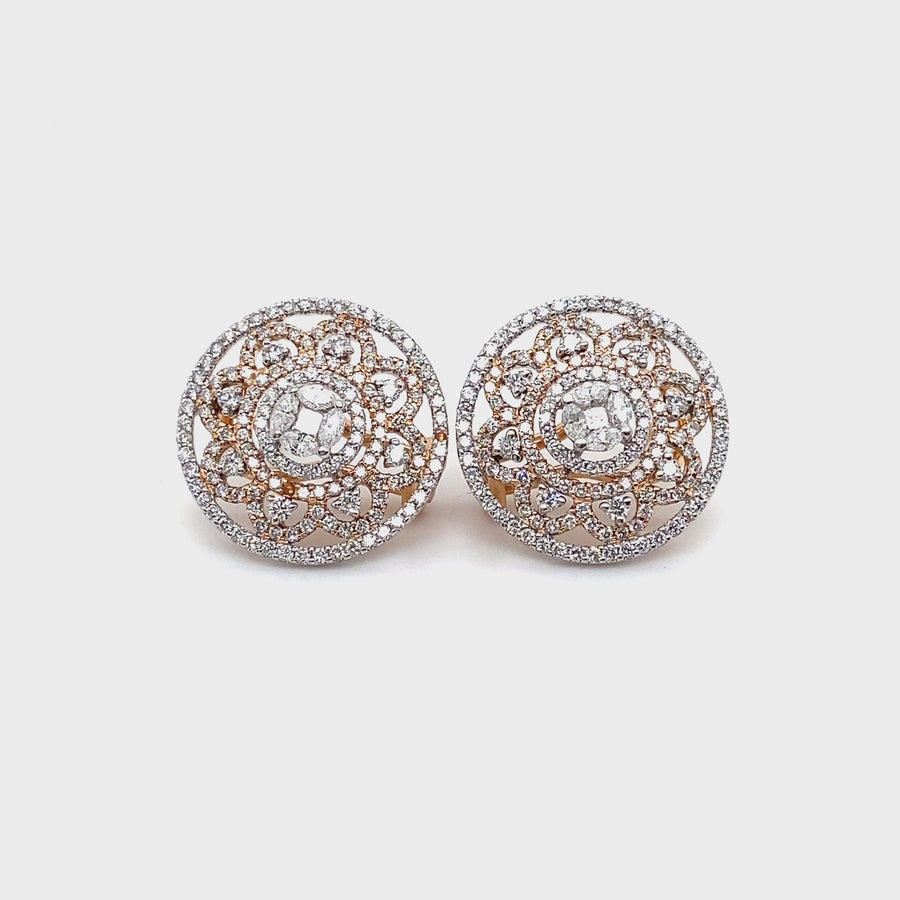 18ct Yellow Gold Round Diamond Earrings (c. 5.00ct)