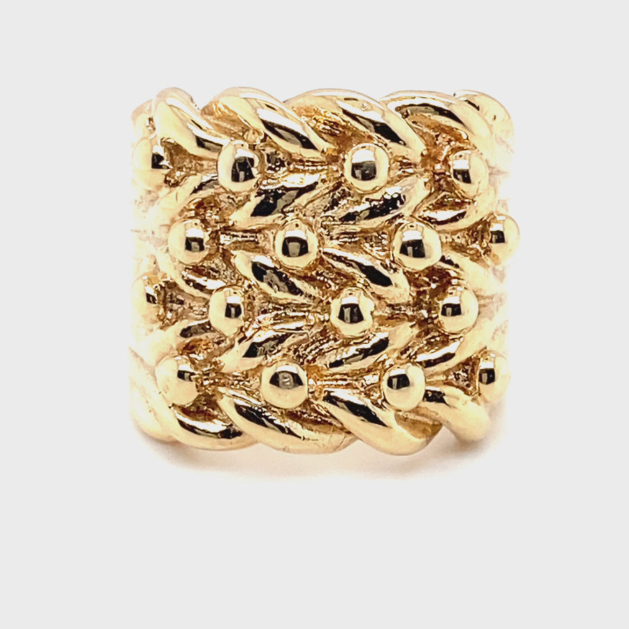 9ct Yellow Gold Keeper Ring - Size Z + 2