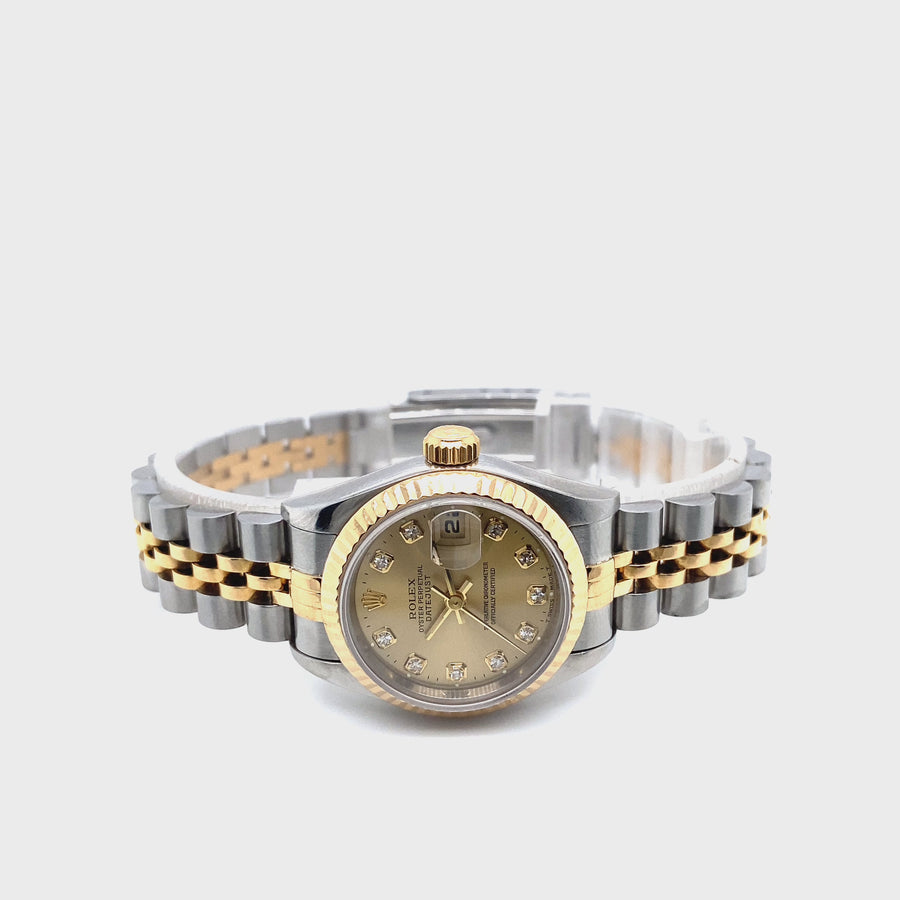 Pre-Owned 18ct Yellow Gold and Stainless Steel Bi-Colour Datejust Rolex (Ladies)