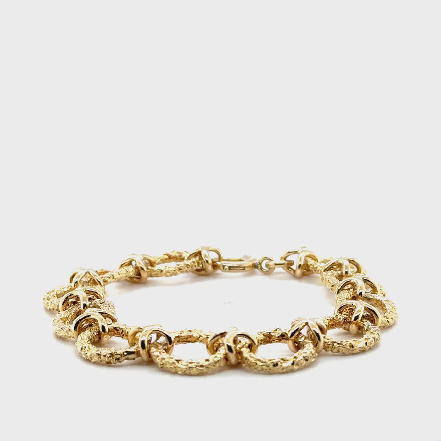 9ct Yellow Gold Fancy Link Circle Bracelet