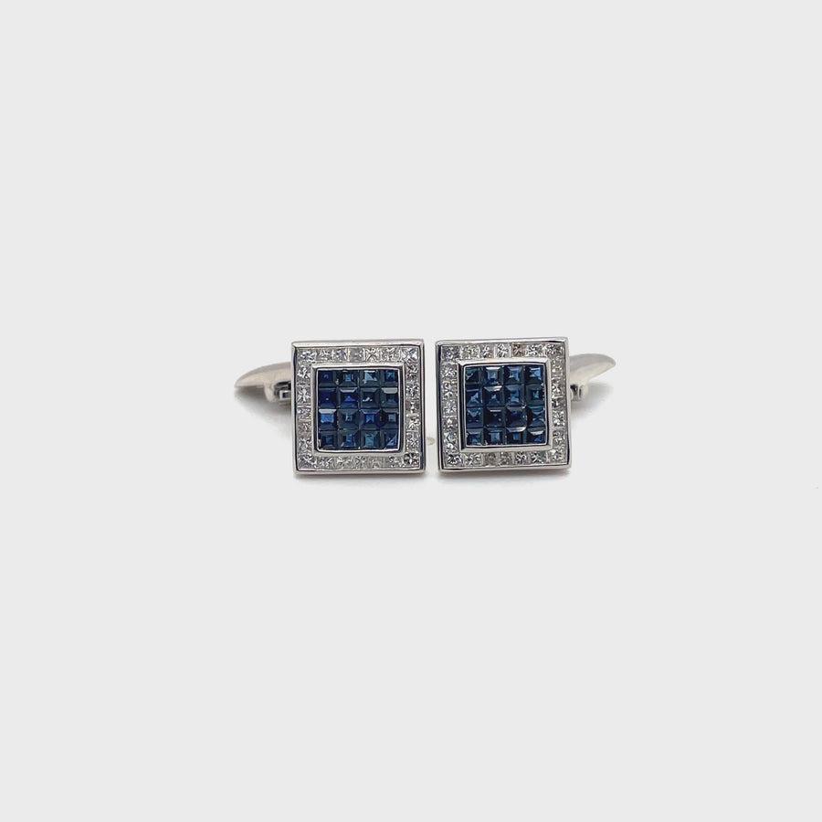 18ct White Gold Diamond Cufflinks (c. 0.75ct)