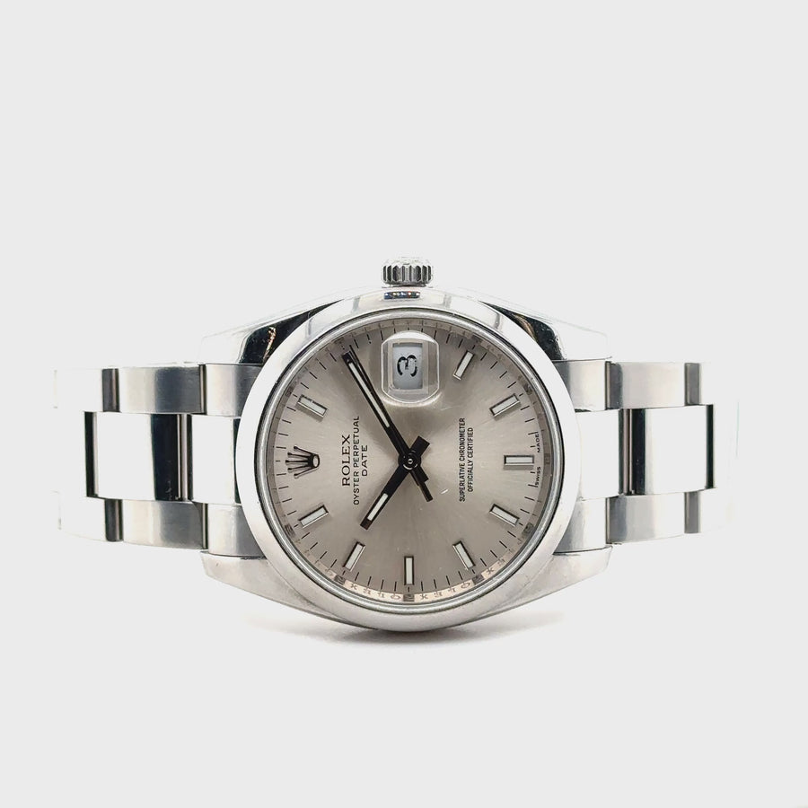 Pre-Owned Stainless Steel Silver Dial Datejust Rolex (Gents)