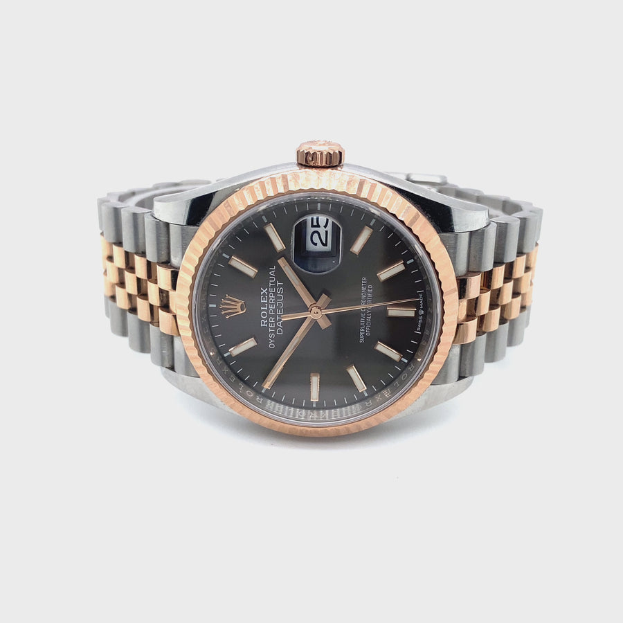 Pre-Owned Stainless Steel and Everose Datejust Rolex (Gents)