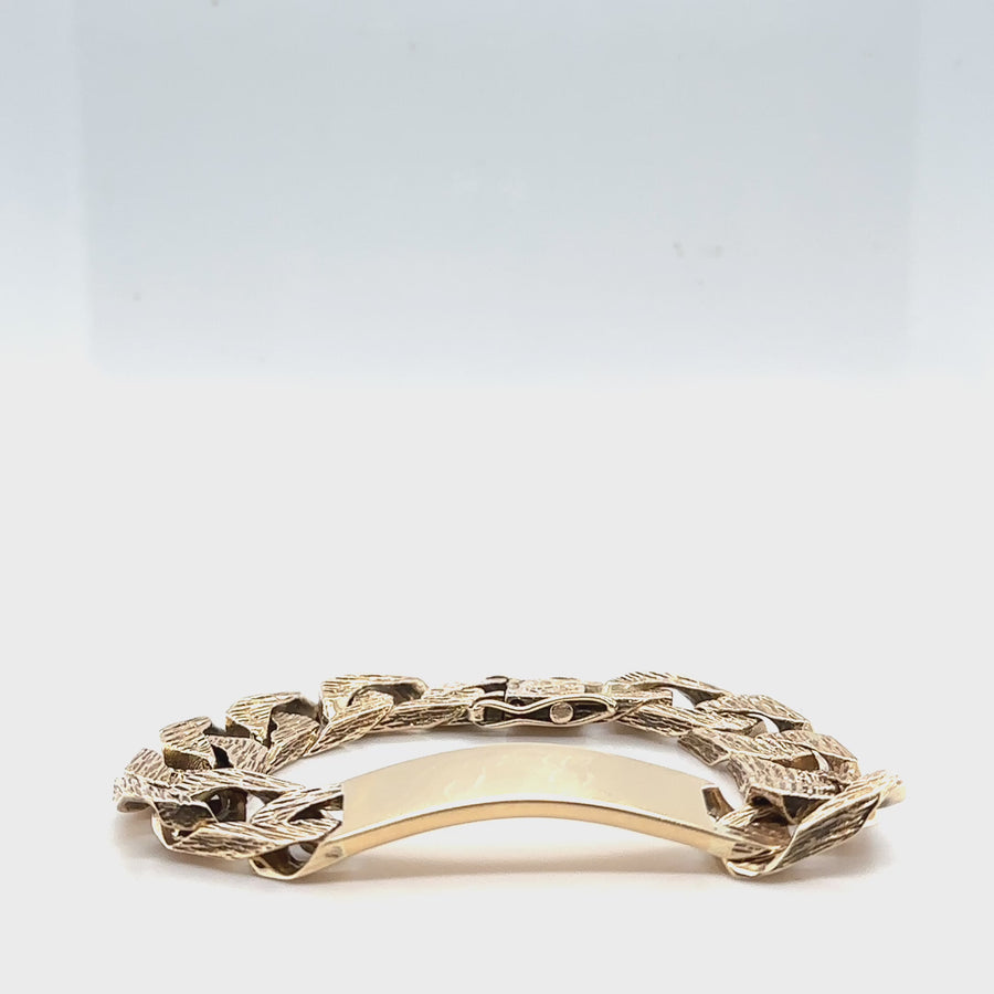 9ct Yellow Gold Chunky ID Curb Bracelet