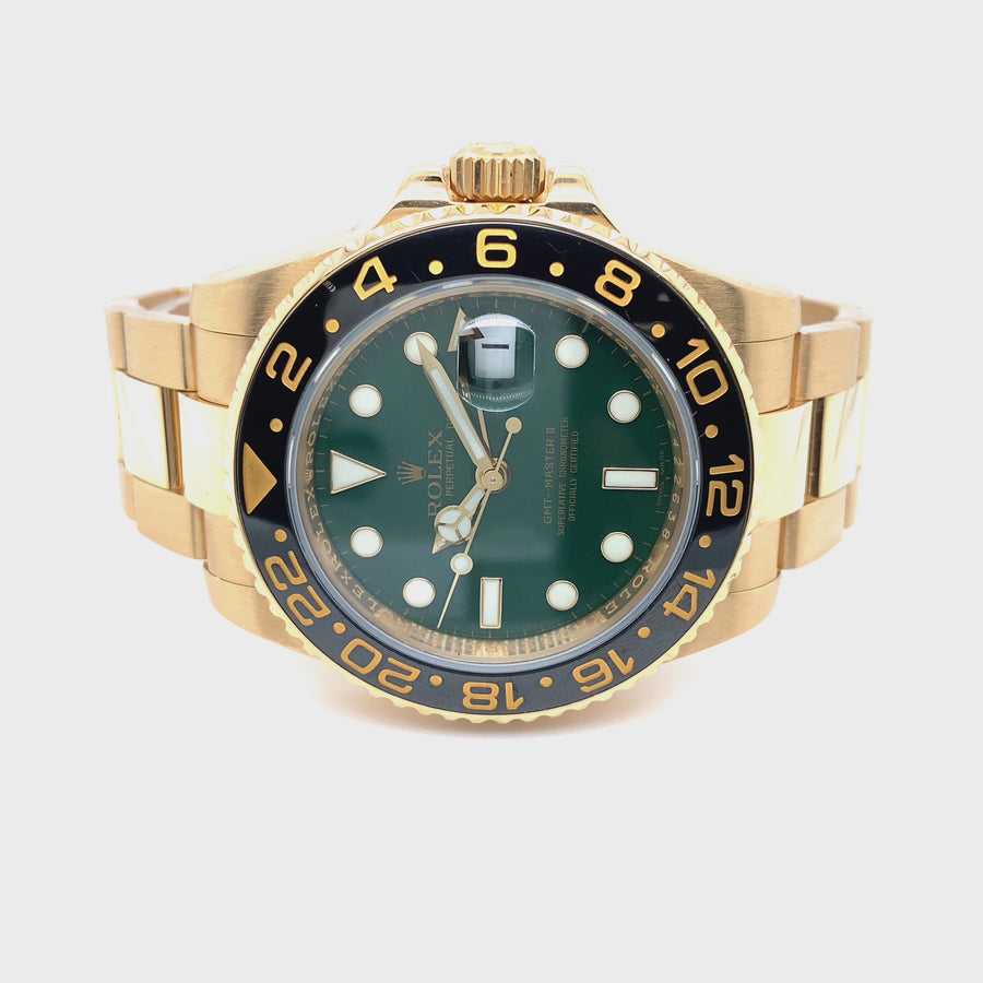 Pre-Owned 18ct Yellow Gold GMT Master II Rolex (Gents)