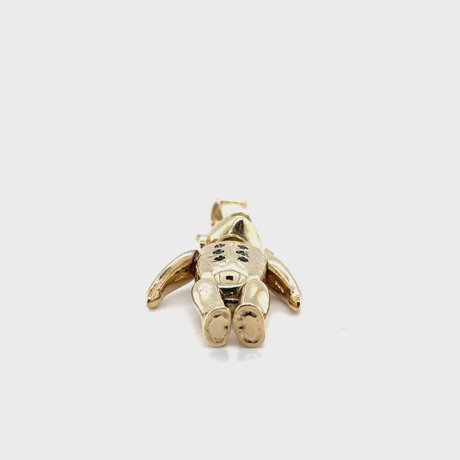 9ct Yellow Gold Cubic Zirconia Teddy Pendant