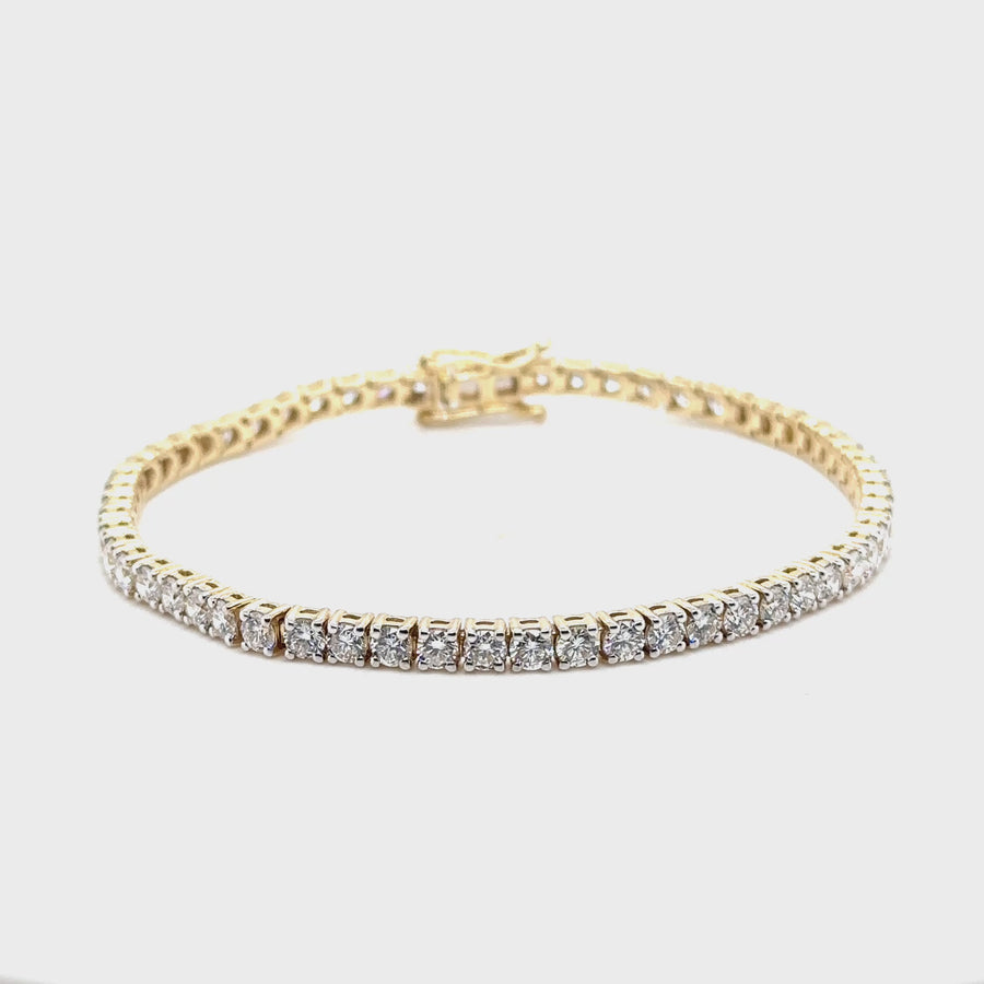 9ct Yellow Gold Lab Grown Diamond Tennis Bracelet (c. 5.00ct) NEW!