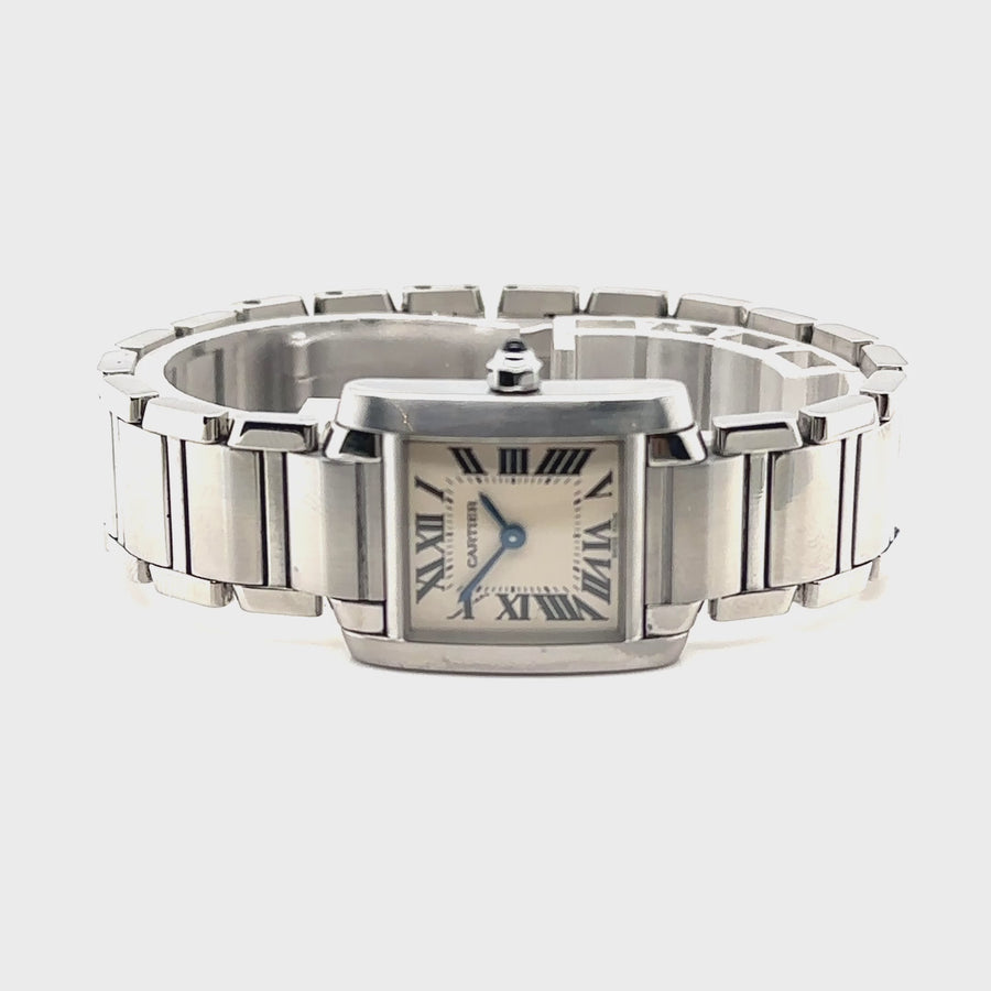 Pre-Owned Stainless Steel Tank Francaise Cartier Watch (Ladies)