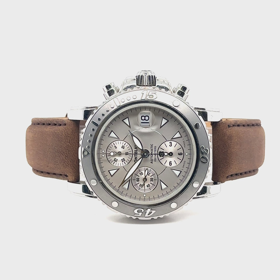 Pre-Owned Stainless Steel and Leather Strap Montblanc Sport Watch (Gents)