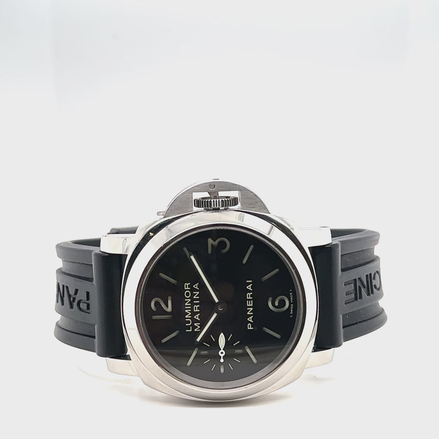 Pre-Owned Stainless Steel and Rubber Strap Luminor Marina Panerai Watch (Gents)