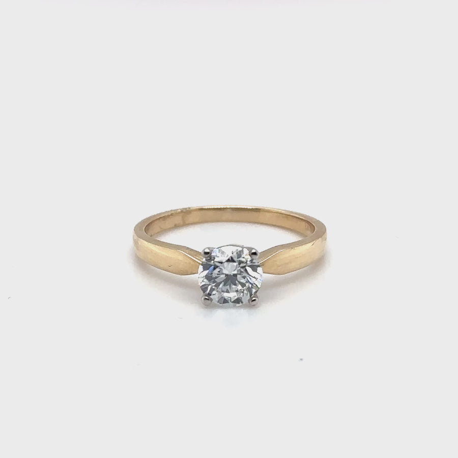 9ct Yellow Gold Single Stone Lab Grown Diamond Ring (c. 1.00ct) - Size O - NEW!