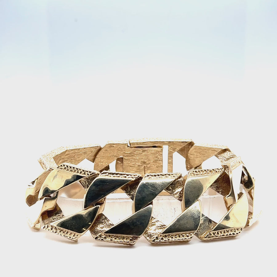 9ct Yellow Gold Heavy Curb Bracelet