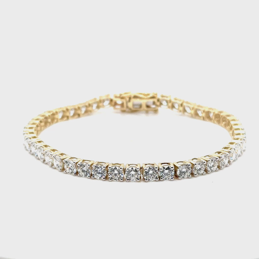 9ct Yellow Gold Lab Grown Diamond Tennis Bracelet (c. 10.00ct) NEW!