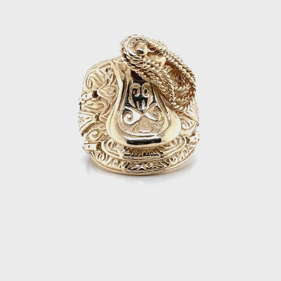 9ct Yellow Gold Saddle Ring - Size Z
