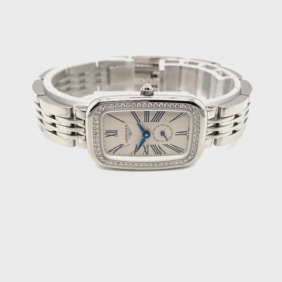 Pre-Owned Stainless Steel and Diamond Bezel Equestrian Longines Watch (Ladies)