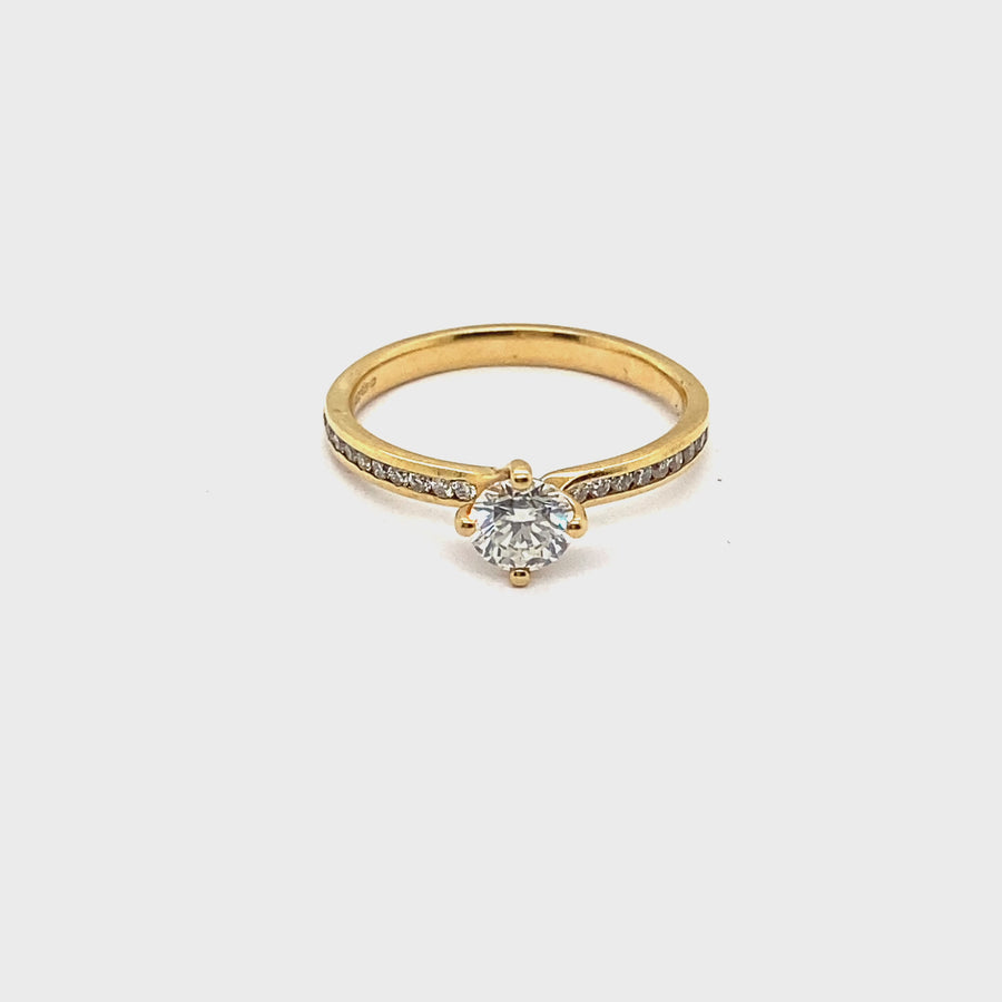 18ct Yellow Gold Diamond Ring (c. 0.71ct) - Size M 1/2