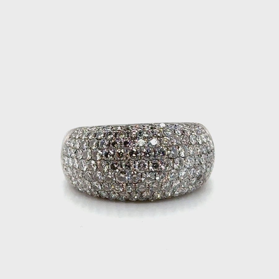18ct White Gold Diamond Dome Ring (c. 1.00ct) - Size N
