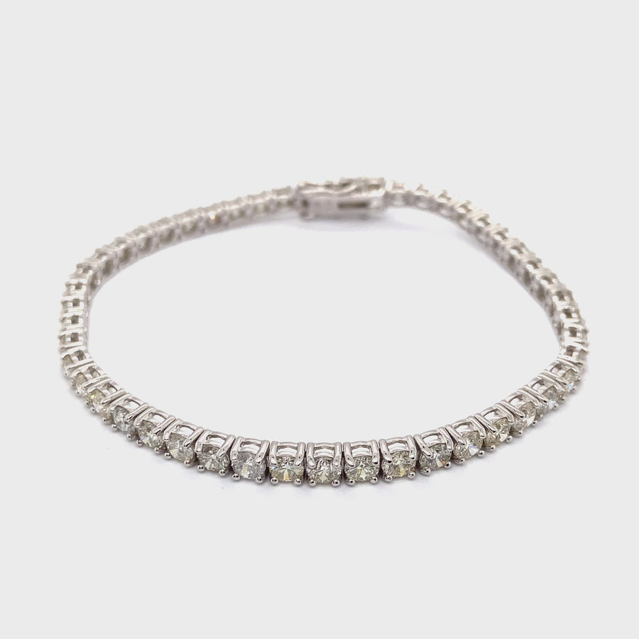 18ct White Gold Diamond Line Bracelet (c. 7.20ct)