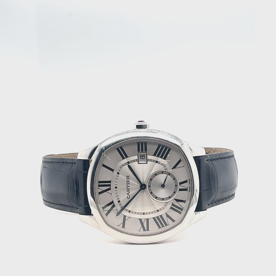 Pre-Owned Stainless Steel and Leather Strap Driver De Cartier Watch (Gents)