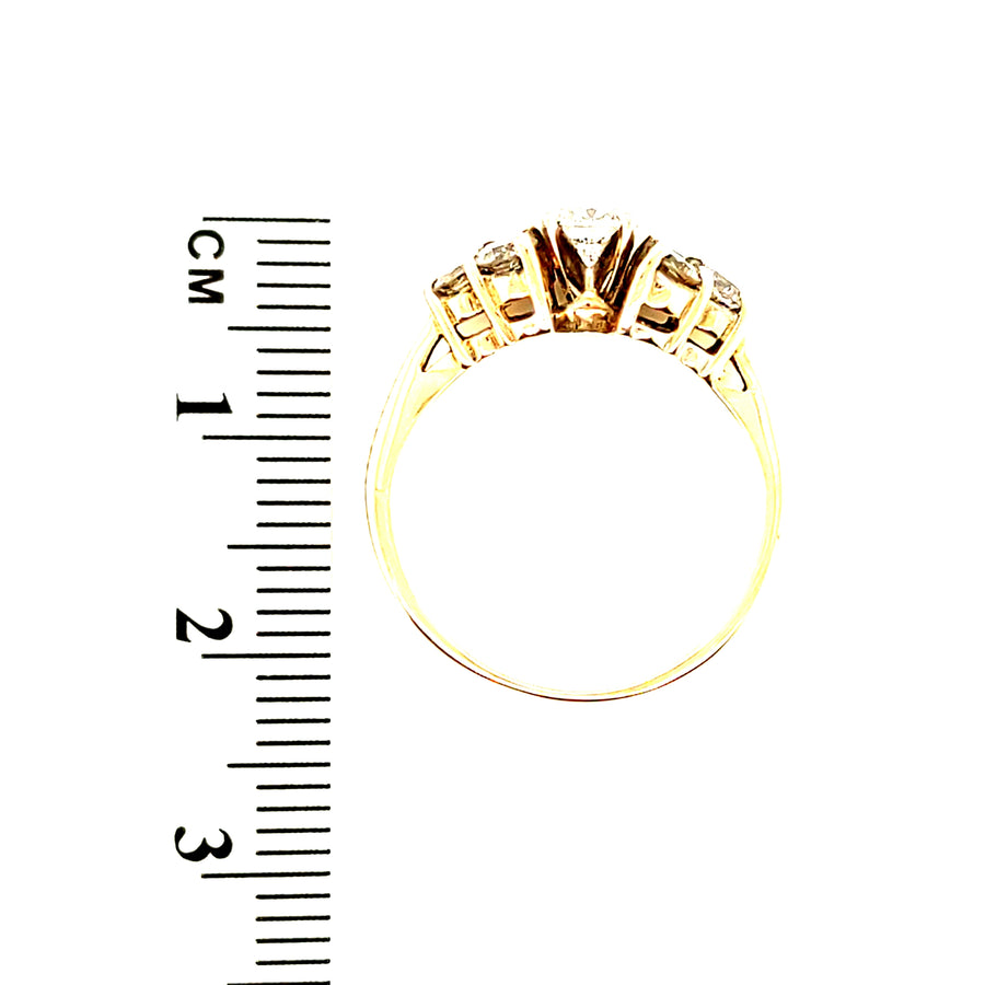 9ct Yellow Gold Seven Stone Diamond Ring (c. 0.72ct) - Size K 1/2