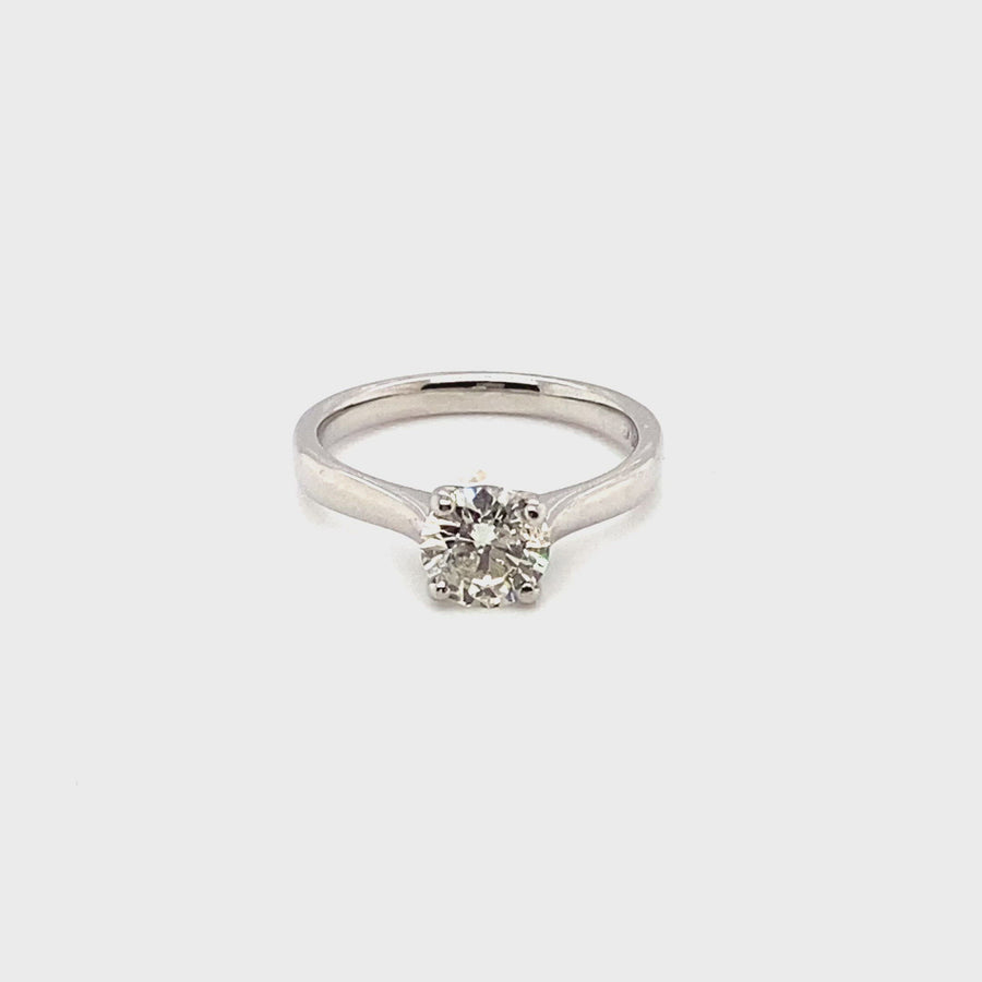 Platinum Single Stone Diamond Ring (c. 1.10ct) - Size N 1/2