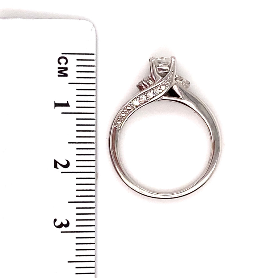 9ct White Gold Diamond Fancy Ring (c. 0.40ct) - Size I