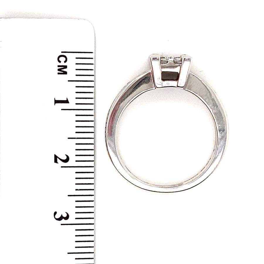 18ct White Gold Fancy Diamond Ring (c. 0.75ct) - Size M 1/2