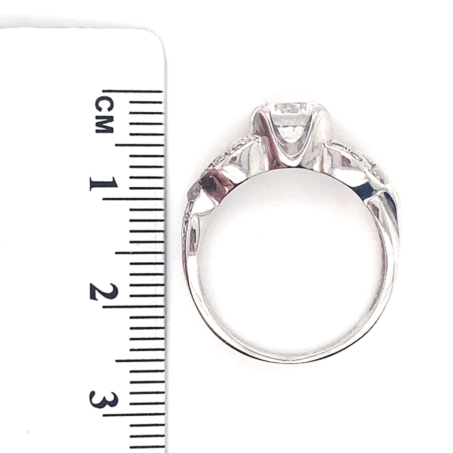 14ct White Gold Cubic Zirconia Ring - Size M