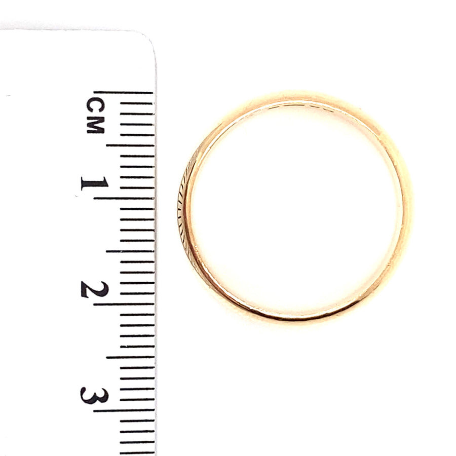 18ct Yellow Gold Plain Band Ring - Size S 1/2