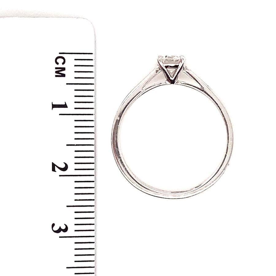 18ct White Gold Diamond Solitaire Ring (c. 0.45ct) - Size N