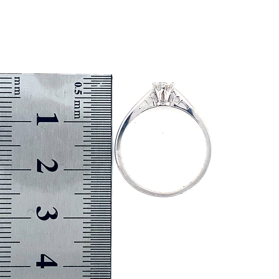 18ct White Gold Diamond Solitaire Ring (c. 0.25ct) - Size O