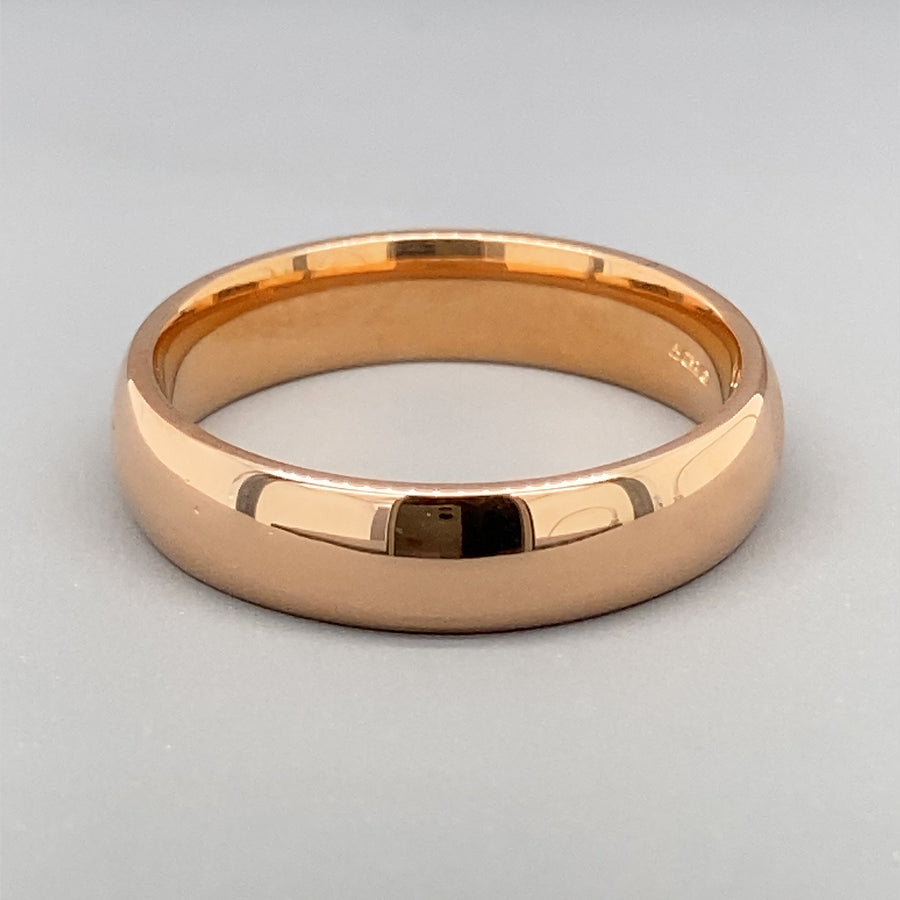 18ct Yellow Gold Plain Band Ring - Size S 1/2
