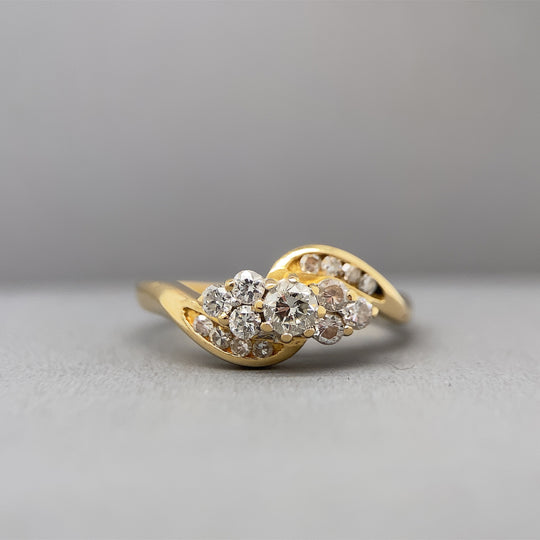 18ct Yellow Gold Diamond Fancy Ring (c. 0.45-0.50ct) - Size L 1/2