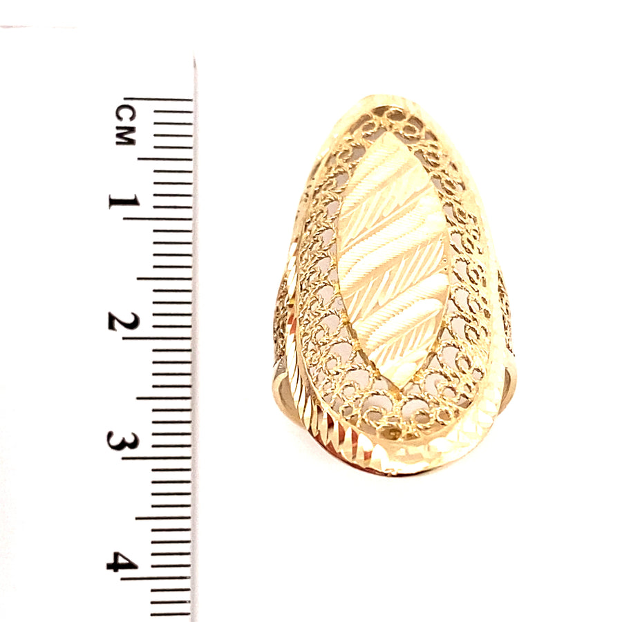 14ct Yellow Gold Dress Cut Ring - Size P 1/2 (NEW!)