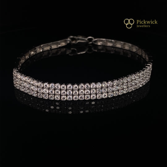 Sterling Silver Cubic Zirconia Fancy Bracelet (NEW!)