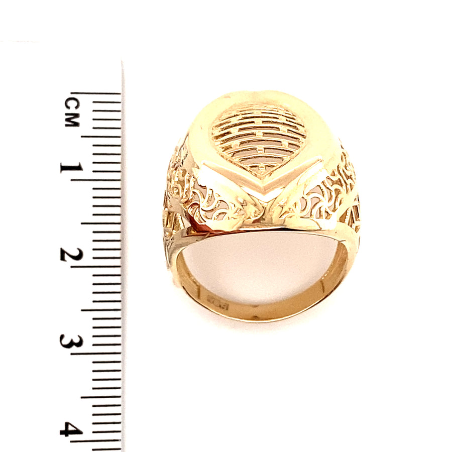 14ct Yellow Gold Fancy Dome Ring - Size Q (NEW!)