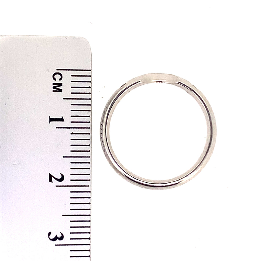 Platinum Diamond Two Stone Band Ring - Size M