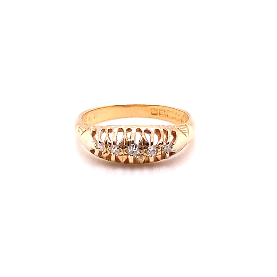 18ct Yellow Gold Fancy Diamond Ring - Size M
