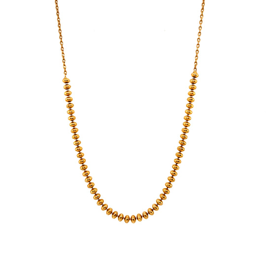 Sterling Silver Gold Plated Oval Bead Necklace 16" (NEW!)