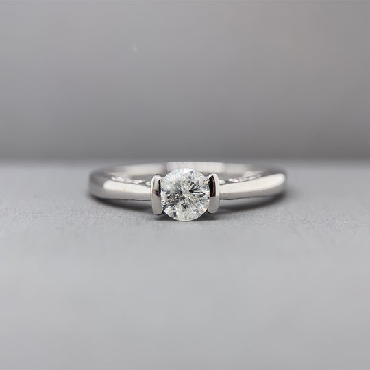 18ct White Gold Fancy Diamond Ring (c. 0.45ct) - Size O 1/2