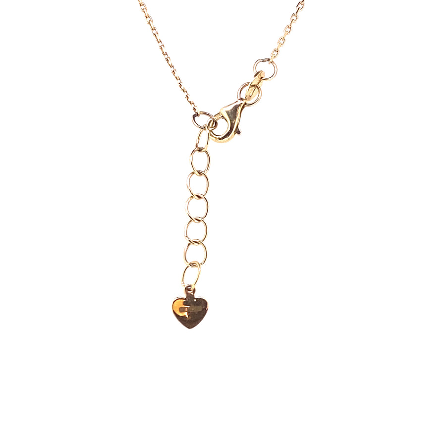 14ct Yellow Gold Cubic Zirconia Fancy Drop Necklet 18” (NEW!)