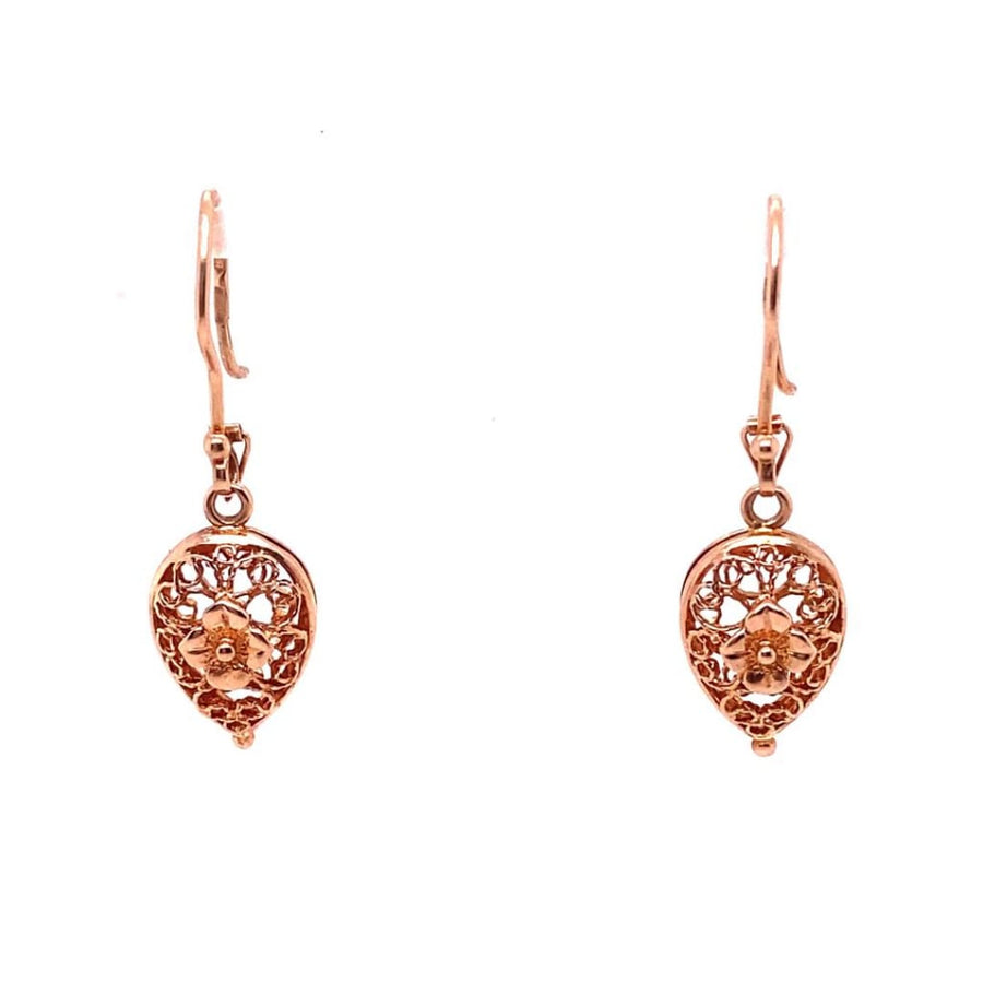 14ct Rose Gold Fancy Drop Earrings