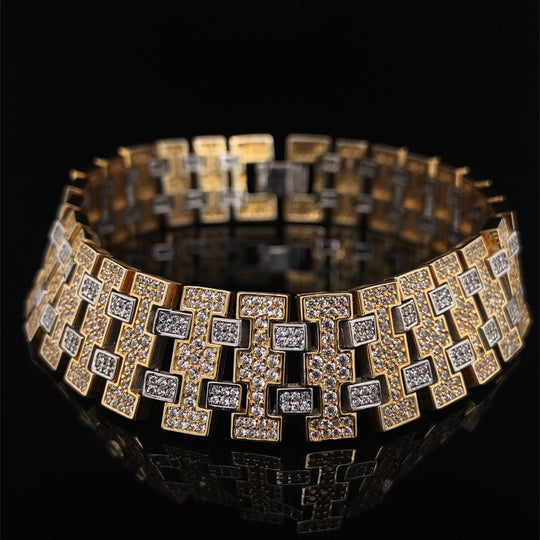 Sterling Silver Bi-Colour Cubic Zirconia Bracelet (NEW!)