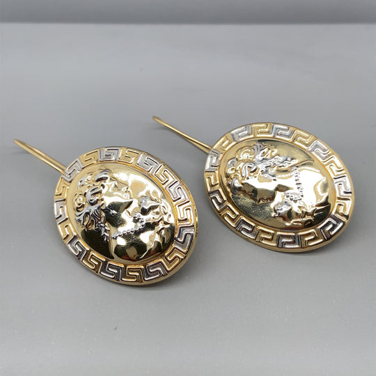 14ct Bi-Colour Gold Religious Drop Earrings (NEW!)