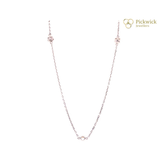 Sterling Silver Cubic Zirconia Necklace (36") (NEW!)